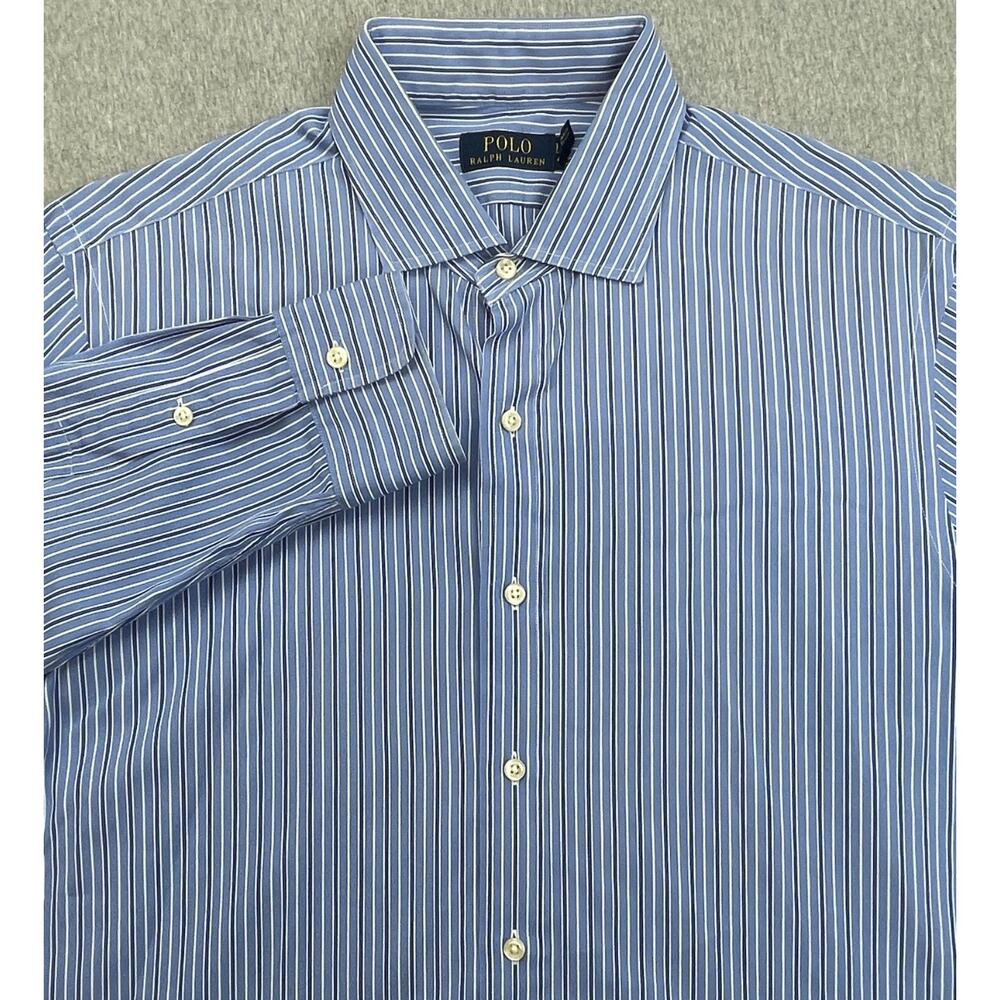 Polo Ralph Lauren Shirt Mens 16.5 Striped Long Sleeve 100% Cotton